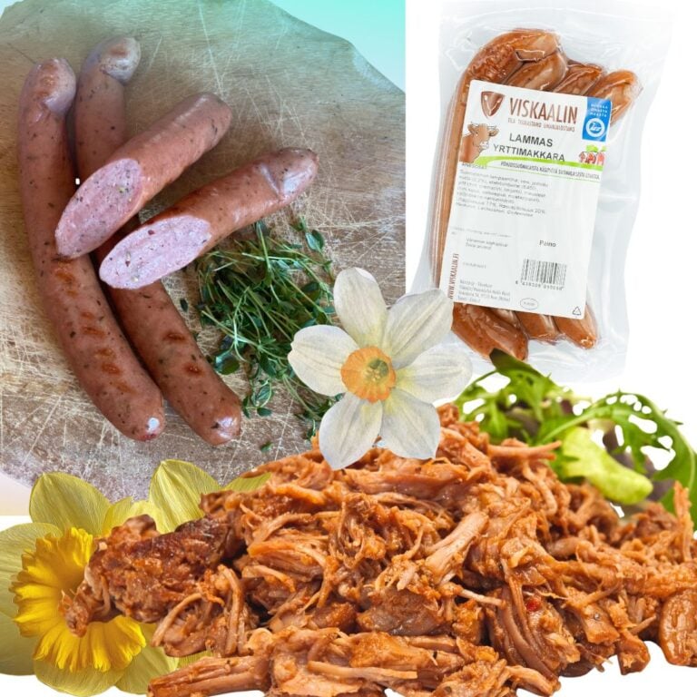Viskaalin Pääsiäispaketti: Lammasyrttimakkara 2 pkt ja Nyhtökaritsa 2 pkt